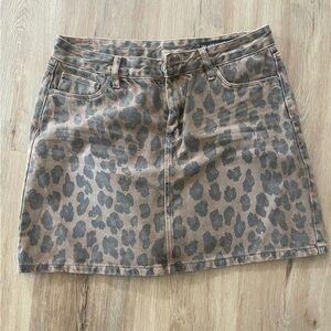 BlankNYC Leopard Jean miniskirt